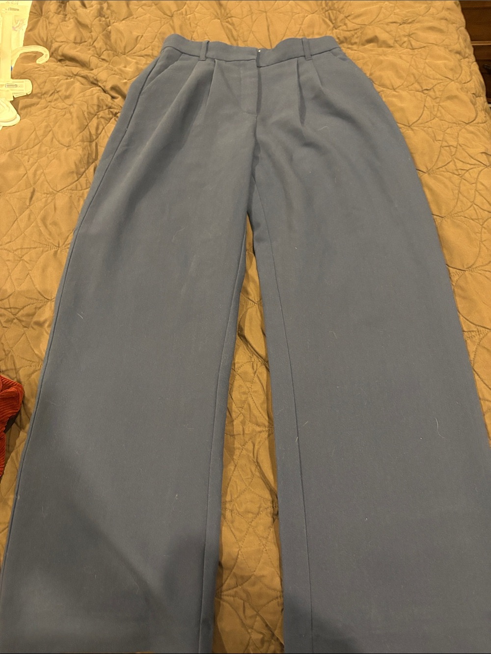 Abercrombie & Fitch High-Rise Wide Leg Trousers - Slate Blue